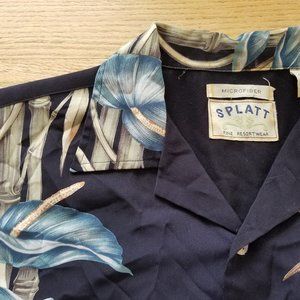 SPLATT Mens VTG Hawaiian Tropical Shirt Multicolor Floral Short Sleeve P…
